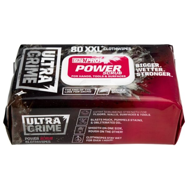 UltraGrime PRO Power Scrub XXL+ Clothwipes 80pk