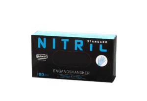 Engangshanske str 9 Blå Nitrile p.free, M (10 pakker)
